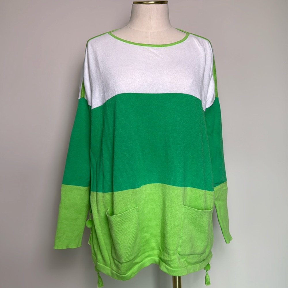 Lilly Pulitzer green colorblock sweater size XS